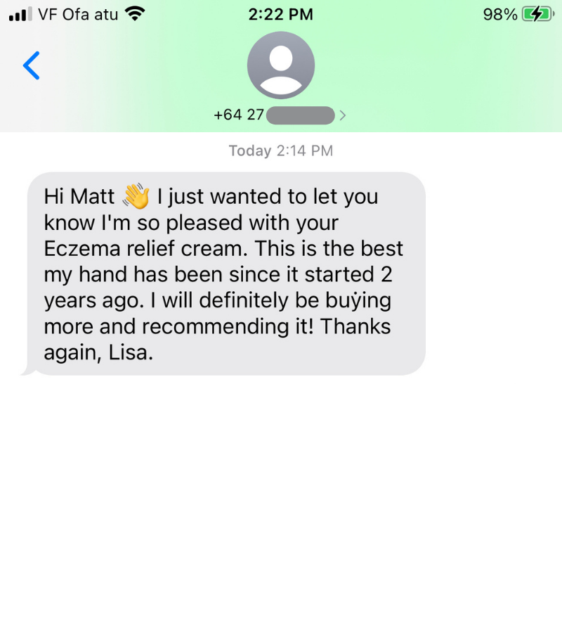 Freeskin Eczema Relief Cream: Customer Review about Eczema on the Hands